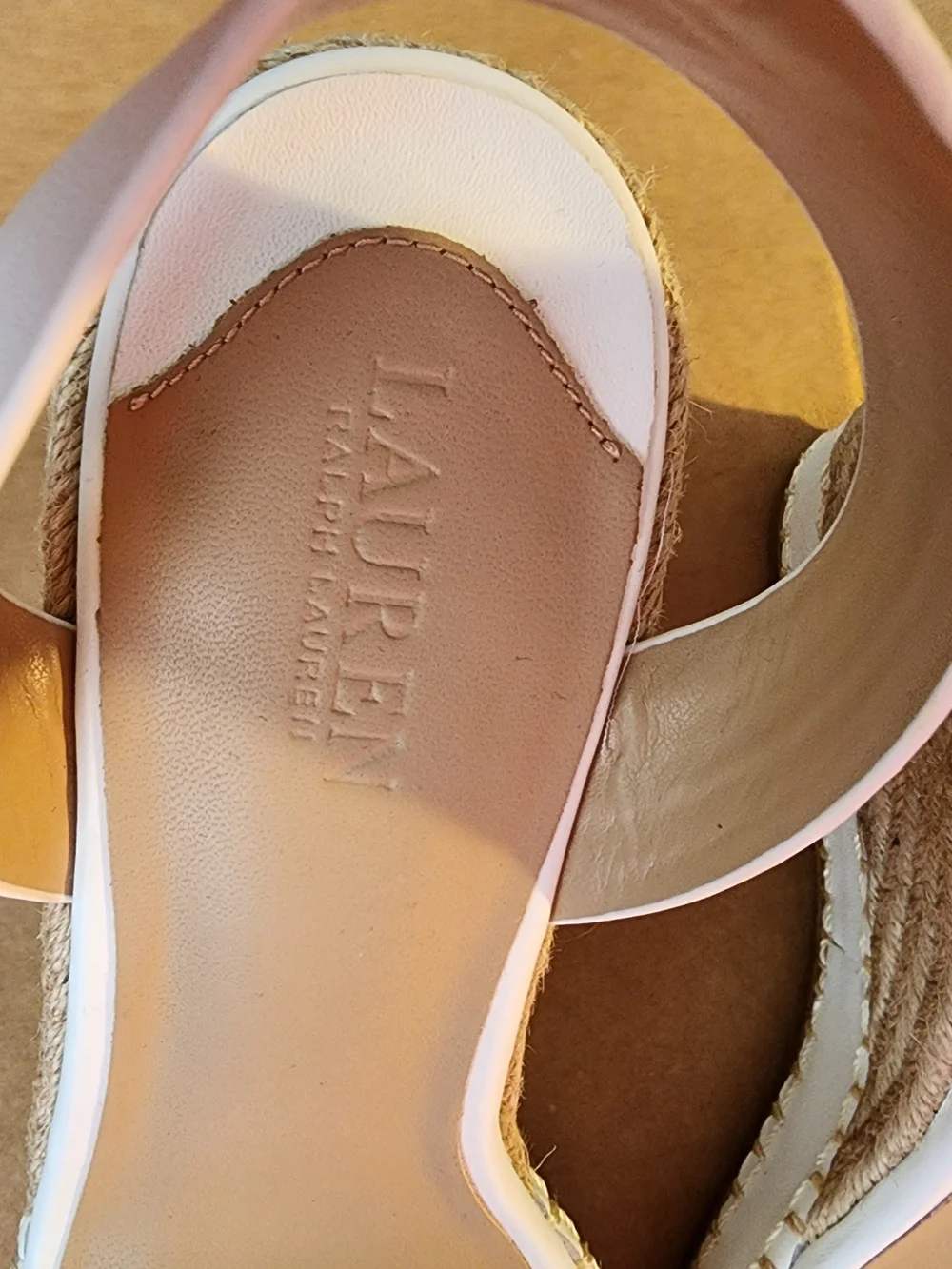 Lauren Ralph Lauren Hilarie Ankle-Strap Espadrille Platform Wedge Sandal Sz 8